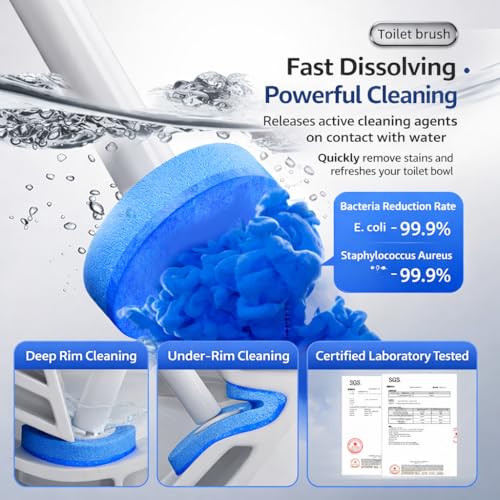 Disposable Toilet Cleaning System with 40 Refills, Toilet Wand Kit with Holder, Wall Mounted Toilet Brush Set for Deep Cleaning Bathroom Bowl, Hygienic Toilet Bowl Cleaner Kit (1PCS40) - size: Toilet Brush + 40Refills