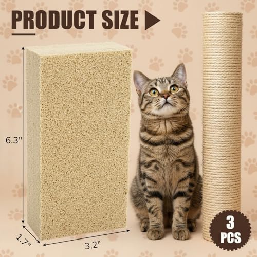 ZOOFOX 3 Pack Pet Hair Remover Sponge, Reusable Cat and Dog Hair Remover Tool, Effectively Removes Pet Hair, Lint and Dander from Furniture, Carpet, Bedding and Clothing