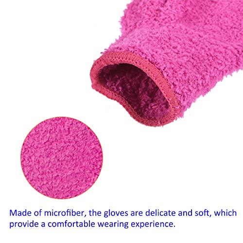 M METERXITY Dust Removal Gloves - Household Cleaning Mitts Soft & Durable, Apply to Kitchen/Garden/Room - color: Rose Red