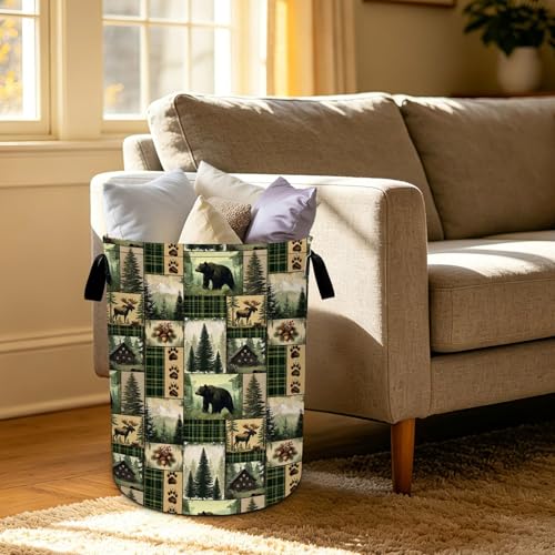 Animals Laundry Basket Foldable Oxford Laundry Hamper With Handle For Room Bathroom Bedroom - color: Animals