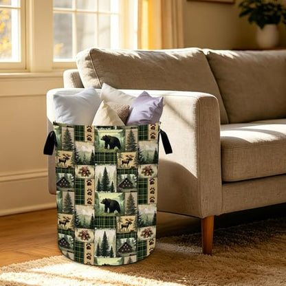 Animals Laundry Basket Foldable Oxford Laundry Hamper With Handle For Room Bathroom Bedroom - color: Animals