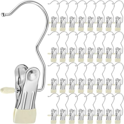 Yinder 150 Pcs Boot Hanger Clips Laundry Hooks Stainless Steel Hooks, Beige - color: Beige