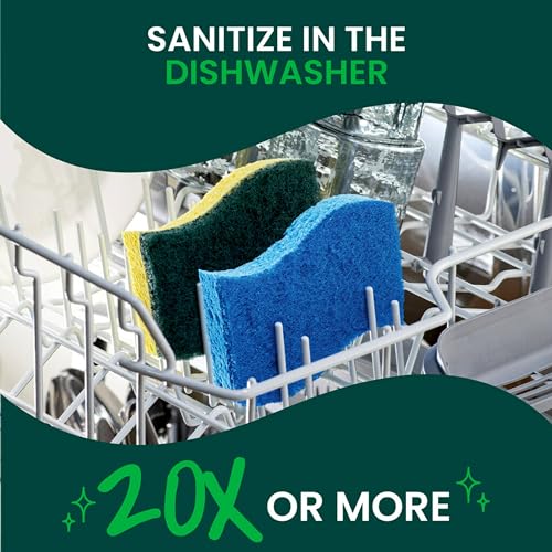 Scotch-Brite Zero Scratch Scrub Sponge, 6 Kitchen Sponges for Cleaning Around the Home, Bathroom & More, Scratch-Free Dish Scrubber, Multi-Surface Safe, Best for Nonstick Pots and Pans, (Pack of 2) - size: 6 Scrub Sponges (Pack of 2)