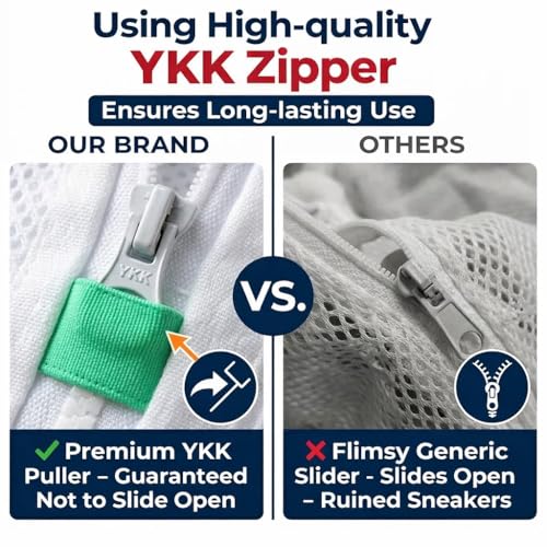 Shoe Washing Machine Bags with Hidden Zipper, 360° Clean Shoe Bag Sneaker - color: Yellow