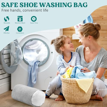 Shoe Washing Machine Bag 2 Pack, Laundry Shoe Bag for Washer and Dryer - color: Gray 2pcs