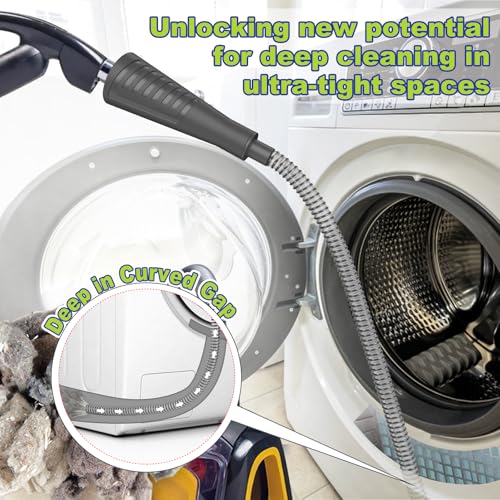 Sealegend 2Pcs Dryer Vent Cleaner Kit, Vacuum Hose Attachment & Brush Black - color: Black
