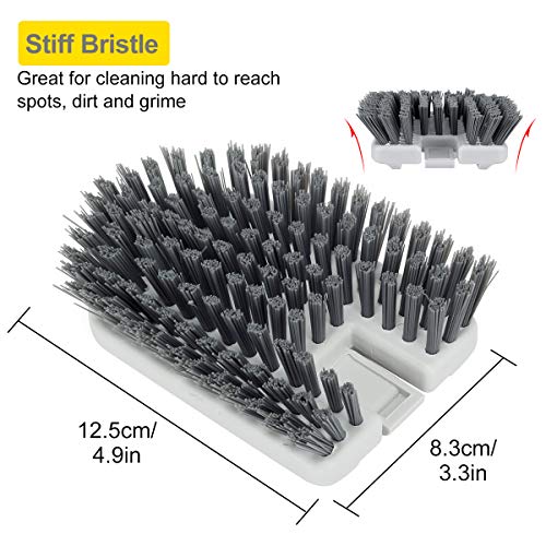 Stiff Bristles Brush Refill Fit Lalafancy Shower Bathtub Cleaning Brush - color: Gray, size: Stiff Bristles Brush