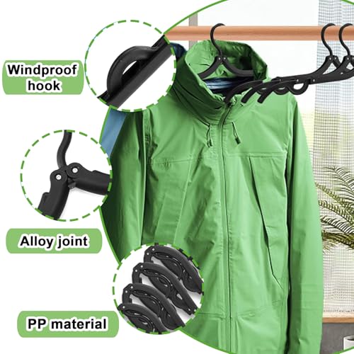 12PCS Travel Hangers,Portable Folding Clothes Hanger with Clips - size: 12PCS