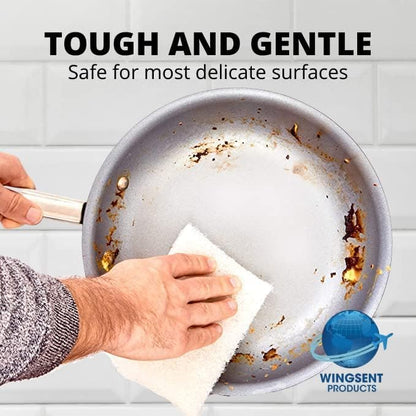 4.6" x 10" Non-Abrasive White Scrub Pad, Bulk 5 Pack | Light Duty Commercial Cleaning Pad for Delicate Surfaces (Glass, Ceramic Cooktops)