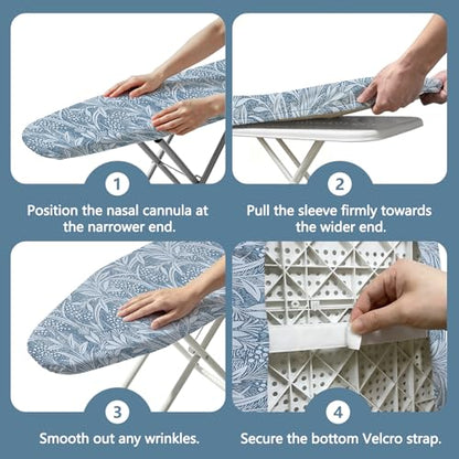 Padded Ironing Board Cover, 15 * 54 in Standard Size Ironing Board Covers, Easy Hook and Loop Fastener, Universal Fit for Standard Boards - color: Blue Grass