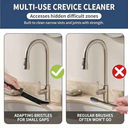3 Pack Angled Crevice Cleaning Brush, Curved Handheld Scrubber