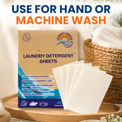 Travel Laundry Detergent Sheets Pack of 3 – Compact Laundry Sheets for Travel, Hand Wash or Machine Wash Detergent Strips for Sink Washing Clothes on Trips, Hotels & Cruises - style: Travel Laundry Sheets 3-Pack (20 sheets each)