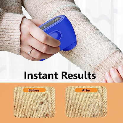Pionix Fabric Shaver, Sweater Shavers to Remove Pilling, High-Perf Defuzzer, Rechargeable Electric Lint Shaver for Fuzz and Lint Balls from Clothing, Upholstery 2000mah Battery (Candy Blue) - color: Candy Blue
