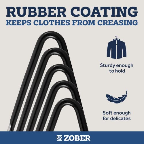 Zober Pants Hangers Non Slip - Open Ended Pants and Jean Hangers for Closet - Space Saving Clothes Hanger - Strong, Durable, Metal Pant Hangers (Black 2O Pack) (Pack of 6) - size: 2O Pack (Pack of 6)
