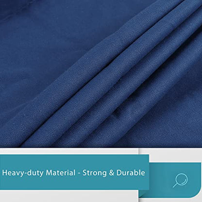 LOLOMLO Extra Large Canvas Laundry Bags with Handles & Drawstring Closure, Heavy Duty Tears Resistant Clothes Storage Travel Bags,25.5"x34",Navy Blue - color: Navy Blue