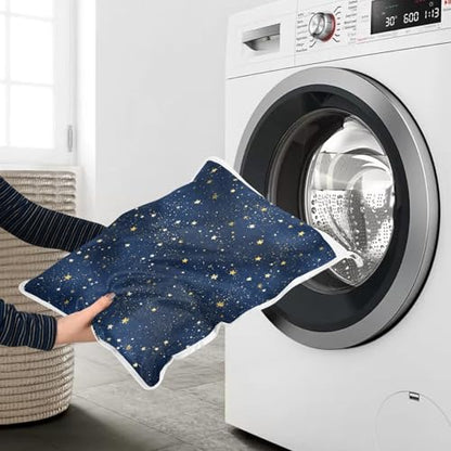 Mesh Laundry Bags Lingerie Bags for Washing Delicates 2 PCS Wash Bag with Zipper Small and Medium Washable Blue Stars - color: Blue Stars