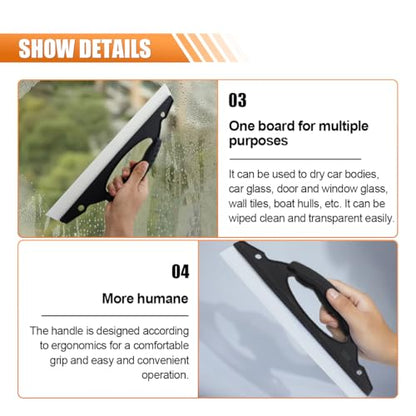 Squeegee Car Dryer Car Water Scraper Tool, 12 Inch Silicone Wiper Board Car Windshield Squeegee with Handle, Shower Squeegee Wiper Blade for Auto Windows Glasses Doors Mirrors Tile Walls - color: 1pc