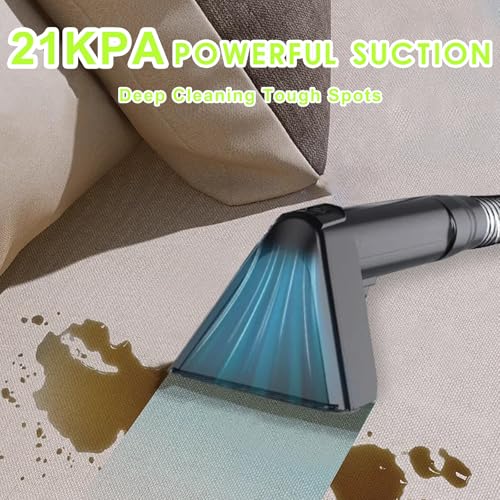 Portable Carpet & Upholstery Cleaner, Deep Cleaning for Rugs, Couch, Curtain, Car Interiors Stains, Pet & Family Friendly, 800W high-performance motor 21Kpa 120V (White) - color: White