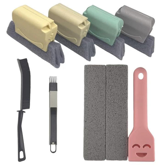 8-Piece Cleaning Brush Set, Window Track & Crevice Tools with Pumice Bars - color: 8pcs