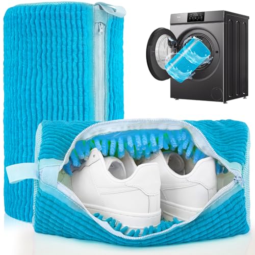 Shoe Washing Machine Bag: 2 Pack Reusable Shoes Cleaning Bags, Blue - color: Blue