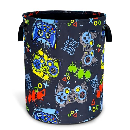 Game Controller Laundry Basket Foldable Waterproof Hamper 18.9 x 16.5 Inch - color: Game Controller