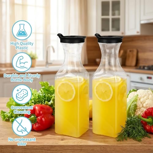 6 Pack Laundry Detergent Dispenser, 54oz Plastic Fabric Softener Dispenser for Powder & Bleach, Liquid Laundry Detergent Container, Clear