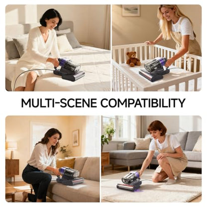 FEPPO Mattress Vacuum Cleaner PRO, 4-in-1 16Kpa Bed Vacuum with UV-C Light - color: Grey/Purple