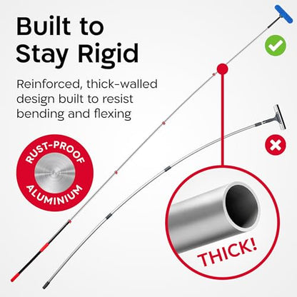 Tyroler Professional Window Squeegee with Extension Pole 6-19 ft - size: 18.6 feet