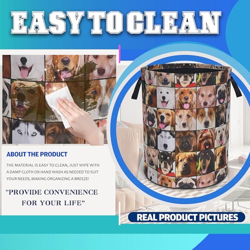 Cute Dog Pet Laundry Basket Foldable Oxford Cloth Hamper 18.9 x 16.5 Inch - color: Cute Dog