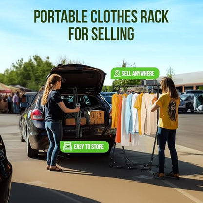 MAXLEAD HOME Clothes Rack Foldable Clothing Rack, 64.5''H Collapsible Garment Rack with 4 levels Adjustable Height, Portable Coat Rack for Travel, Camping, Drying, RV, Indoor, Outdoor, Easy Assemble