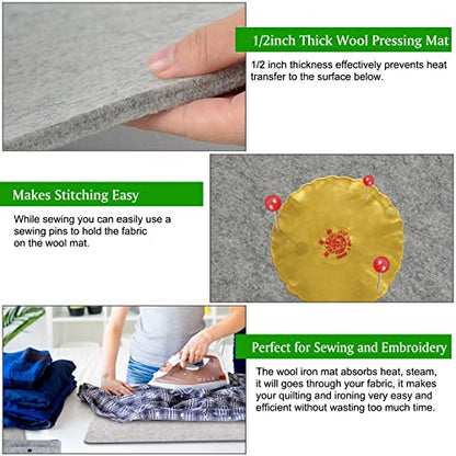 Rdutuok Wool Pressing Mat, 54in x 15in, 100% New Zealand Wool Ironing Mat - size: 54" x 15"