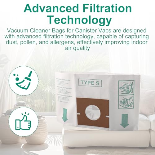 4010064 Vacuum Cleaner Bags for Canister Vacs Compatible with Hoover
