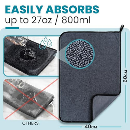 Shiny Wipes XL Drying Towel, the Original, Ultra Absorbent Twisted-Loop Design, Streak-Free Drying Towel, Shiny Wipes Shower Cleaning Cloths (7 Towel)
