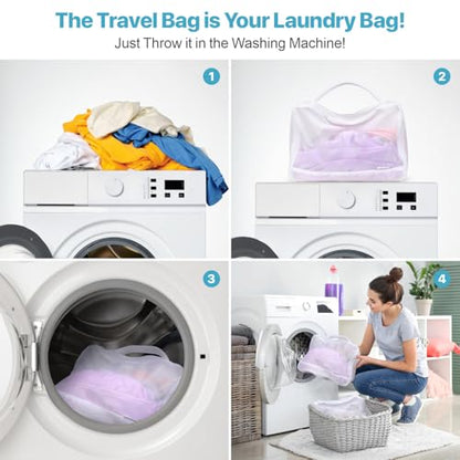 Cambond Mesh Packing Cubes for Travel Women - Lightweight Travel Bags Luggage Packing Organizer Travel Cubes for Suitcase with Handle - style: 4 Set (1L+2M+1S) - Laundry/Packing
