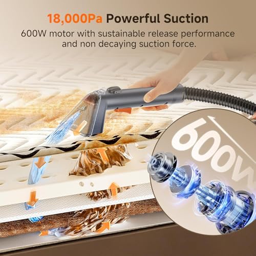 Uwant Carpet Cleaner Machine 18Kpa Portable Carpet Cleaner for Cars Couch, 2in1 Water Tank Upholstery Cleaner, Spot Cleaner with Cleaning Tools Set of 1 - color: Blue-Margaret