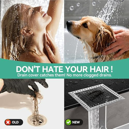 Drain Hair Catcher for Bathroom Sink,4.8" Stainless Steel and Silicone Shower Drain Covers Suitable for Drains and Bathroom Floors (1, Gray) - color: Gray