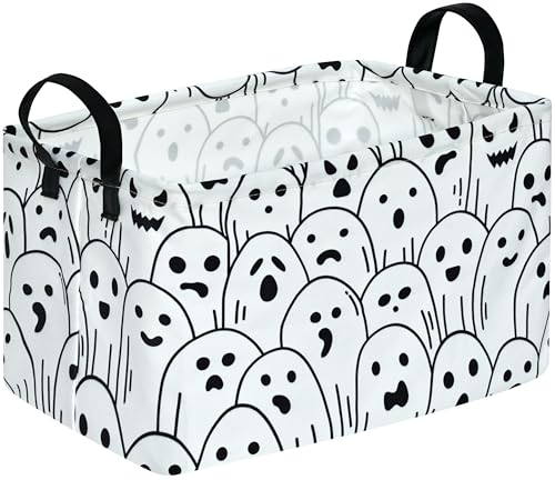 Halloween Box Hamper Storage Basket Collapsible Organizer Bin Gift Shelf Baskets for Home and Kitchen Storage - color: Halloween ghost