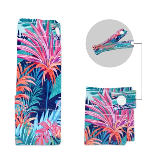 Pardick Wet Bag 2Pcs Wet Dry Bag Waterproof Travel Laundry Bags Poppy Leaf Tropical Swimsuit Bags Storage Cloth Diaper Bathing Suit 0rganizer for Beach, Yoga, Gym, Pool - color: Poppy Leaf
