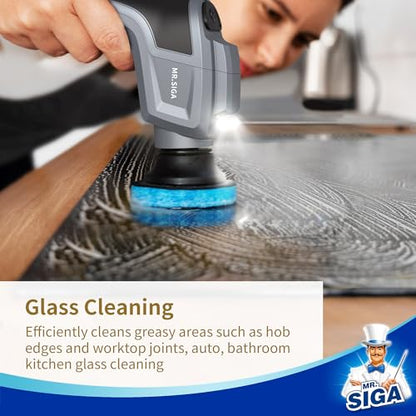 MR.SIGA Non Scratch Pad Refills for Electric Spin Scrubber, 10 Pack