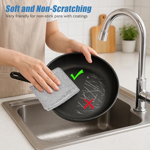 Aidoclip 30PCS Non Scratch Steel Wool Dishcloth Scrubber Pads Kitchen Set