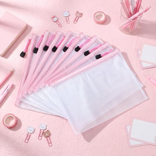 Jetec 32 Mesh Zipper Bags Bikini, Pink, 7.5 x 5 Inch, 32 Pcs - color: Pink, size: 7.5 x 5 Inch