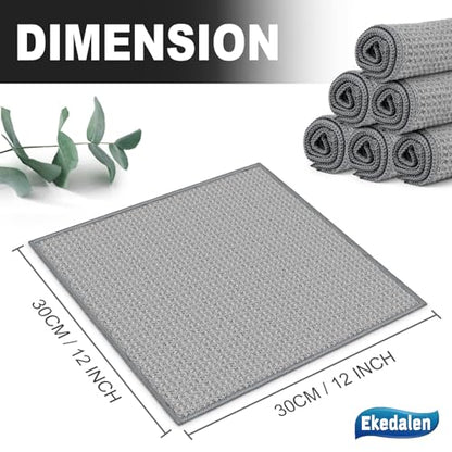 Ekedalen Microfiber Cleaning Cloth Lint Free Glass Polish, Grey - color: Grey