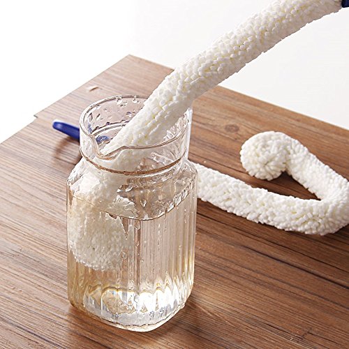 LJDJ Bottle Cleaning Brush 2 Pack, Flexible Scourer for Decanters Glasses