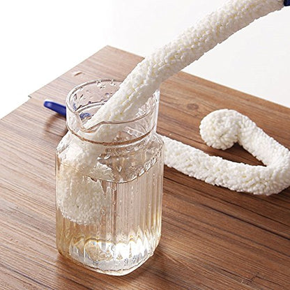 LJDJ Bottle Cleaning Brush 2 Pack, Flexible Scourer for Decanters Glasses