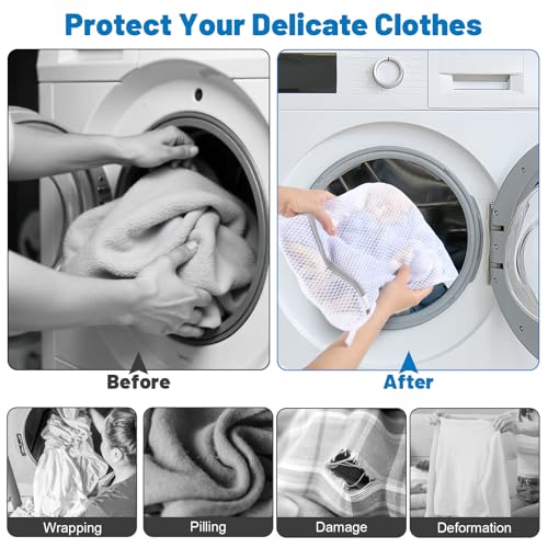 6-Pack Durable Honeycomb Mesh Laundry Bags for Delicates, 12 x 16 Inches - color: 120gsm Honeycomb Mesh, size: 6 Medium