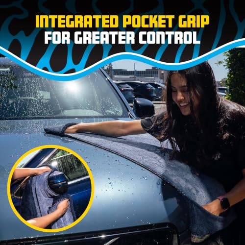 Chemical Guys, Twisted Loop Microfiber Car Drying Towel with Hand Pockets - style: 24" x 36" with Hand Pockets