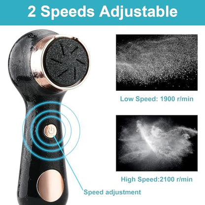 Electric Foot Callus Removers for Feet - Rechargeable Waterproof Portable Electronic Foot File Pedicure Tools for Cracked Heels Dead Skin - style: Black gold