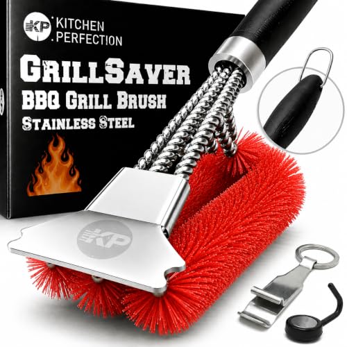 Kitchen Perfection Nylon BBQ Grill Cleaning Brush and Scraper -GrillSaver - color: 3. Grillsaver - Nylon