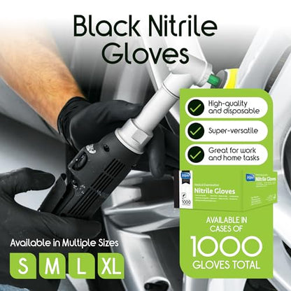 Inspire Black Nitrile Gloves | THE ORIGINAL Quality Black Gloves Disposable Latex Free | 4.5 Medical examination - size: Medium