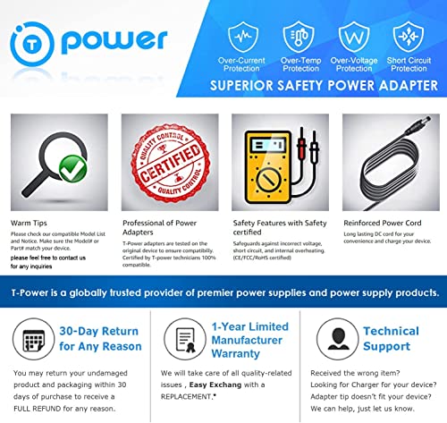 T POWER 5V Charging Cord for Bymore Fabric Shaver Sweater Shaver and Popchose Lint Remover Fuzzs Pills Pilling Trimmer Replacement Ac Dc Adapter Car Charger Power Supply Cord